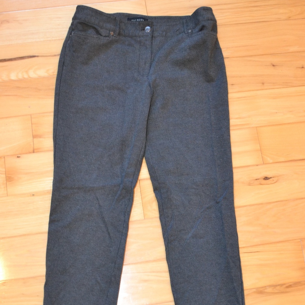 gray slim ankle pants Talbots 8 charcoal ponte knit jeans